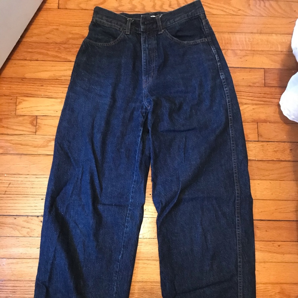 UNIQLO U Wide Leg Dark Blue Jeans